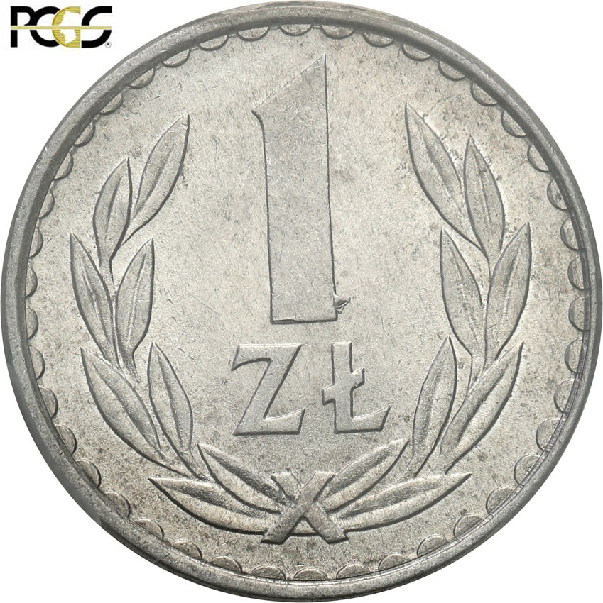 PRL. 1 złoty 1982 aluminium PCGS MS62